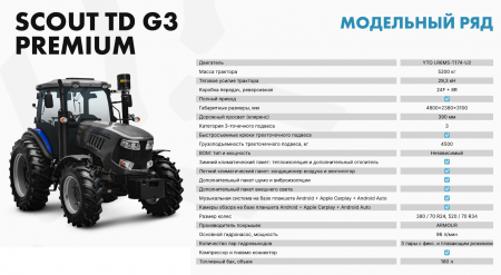 Трактор SCOUT TD PREMIUM Generation 3 (YTO LR6M5-T174-U2 - 130 л.с.)