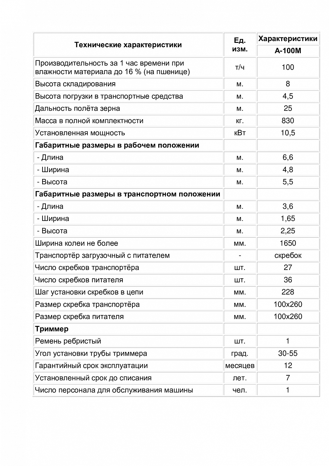 Зернометатель А-100М