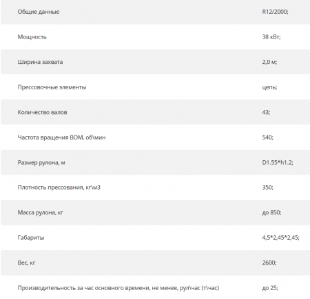 Пресс-подборщик рулонный R12/2000 Super с нитеувязочным устройством