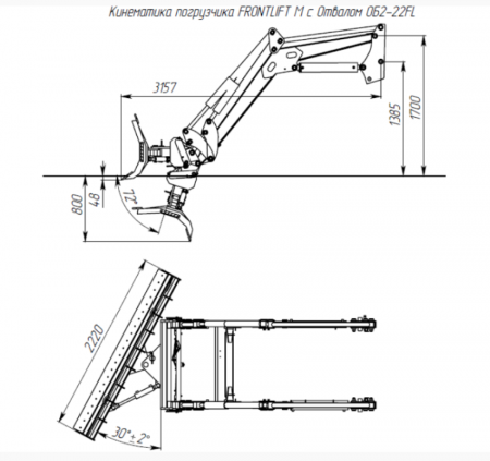 Отвал бульдозерный с гидроповоротом ОБ2-22 для погрузчика FRONTLIFT